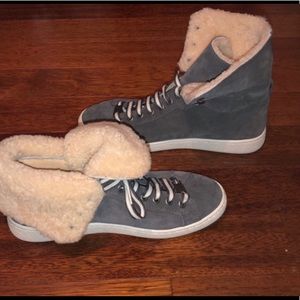 Ugg Sherpa Lined Suede Sneaker Boot combo